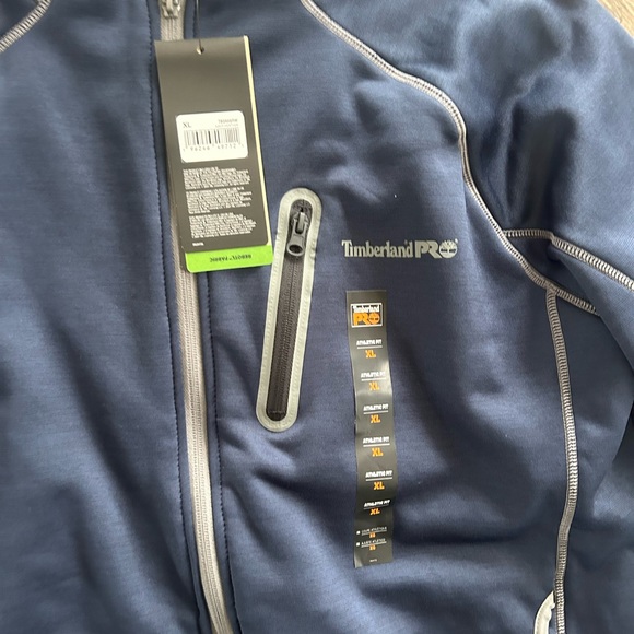 NWT 2/$80 Timberland PRO athletic fit full zip jacket heathered navy men’s XL - Picture 3 of 8